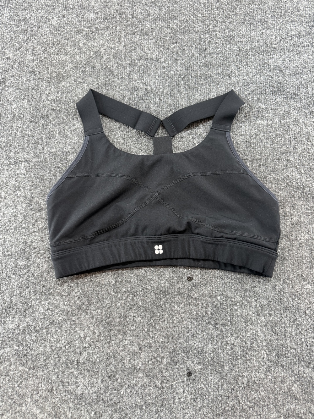Sweaty Betty Sports Bra Womens Small Black Racerback Mesh Yoga Gym Athletic